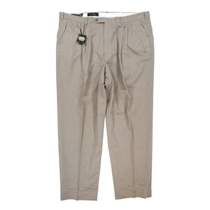 Context Pleated Dress Pants Mens 44 Brown Excellent 100% Wool Made in Canada